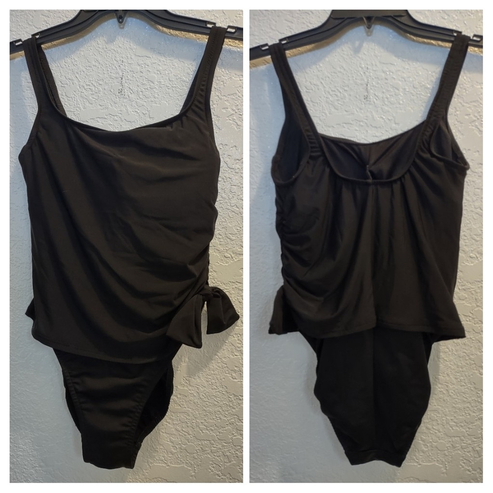 Miraclesuit scrunch tie shaping look 10 lbs lighter size 8 one piece swimsuit